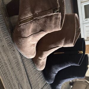 JG Size 8 Brown and Black Ankle Boots with Zipper